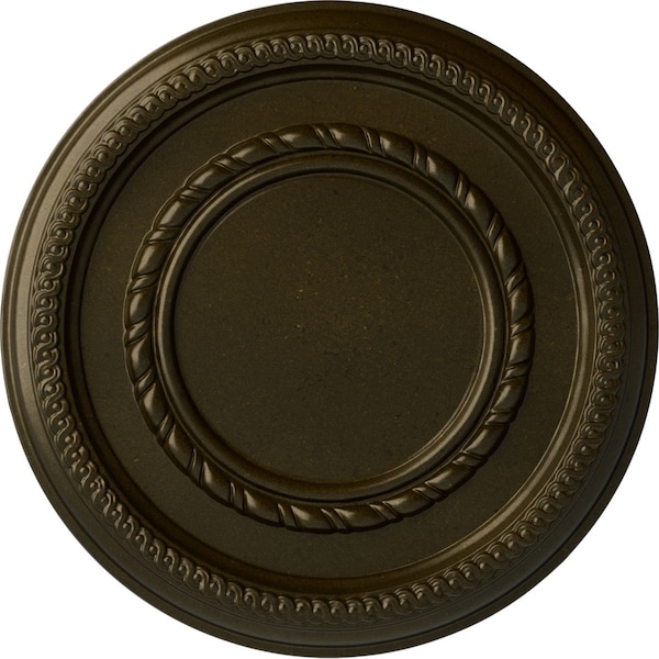 Ekena Millwork Federal Roped Small Ceiling Medallion (Fits Canopies up to 6"), 12 5/8"OD x 1 1/8"P, Green Gold CM12FEGGS - main